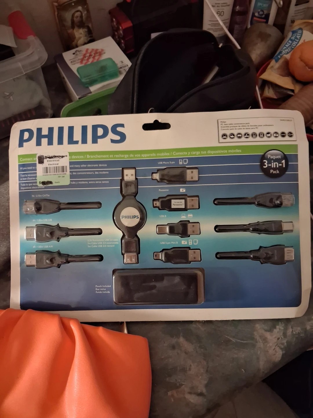 Philips 3-in-1 USB Charging and Data Cable Pack