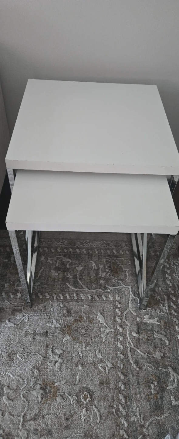 White nesting tables