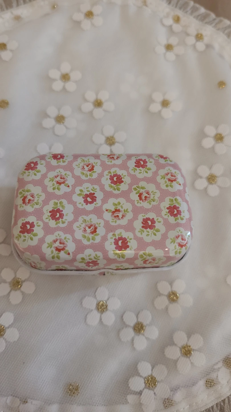 Floral Print Small Tin Box