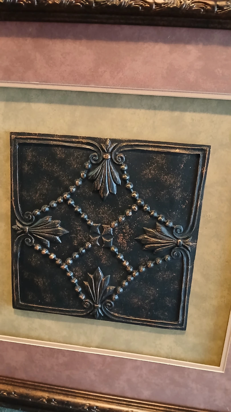 framed metal tile wall art piece - photo 2