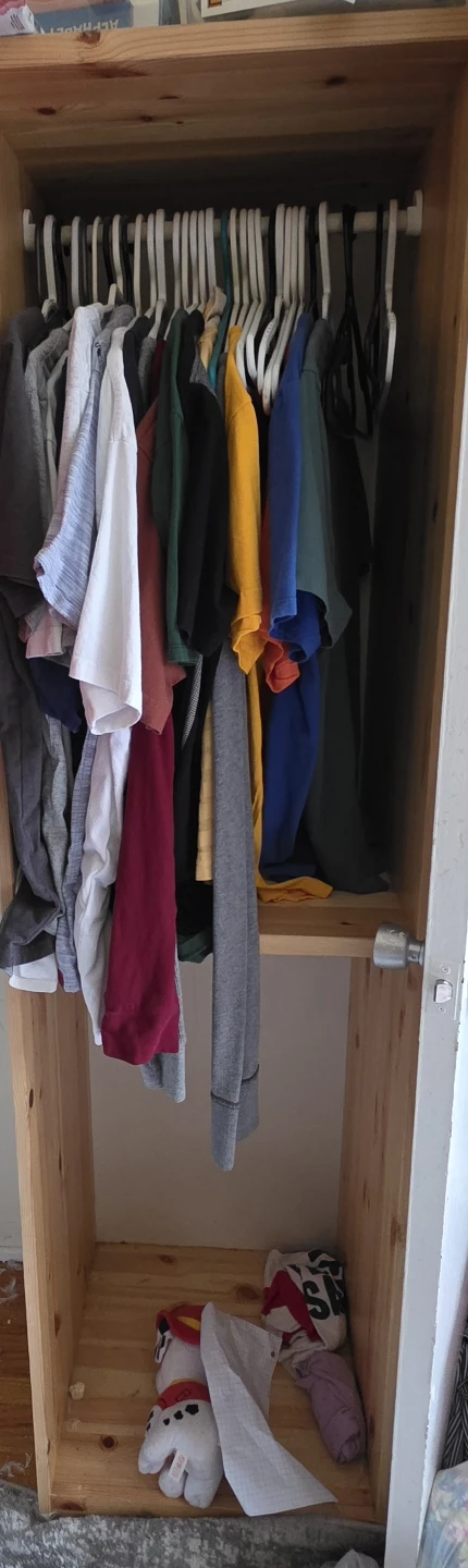 Ikea wooden tall open wardrobe