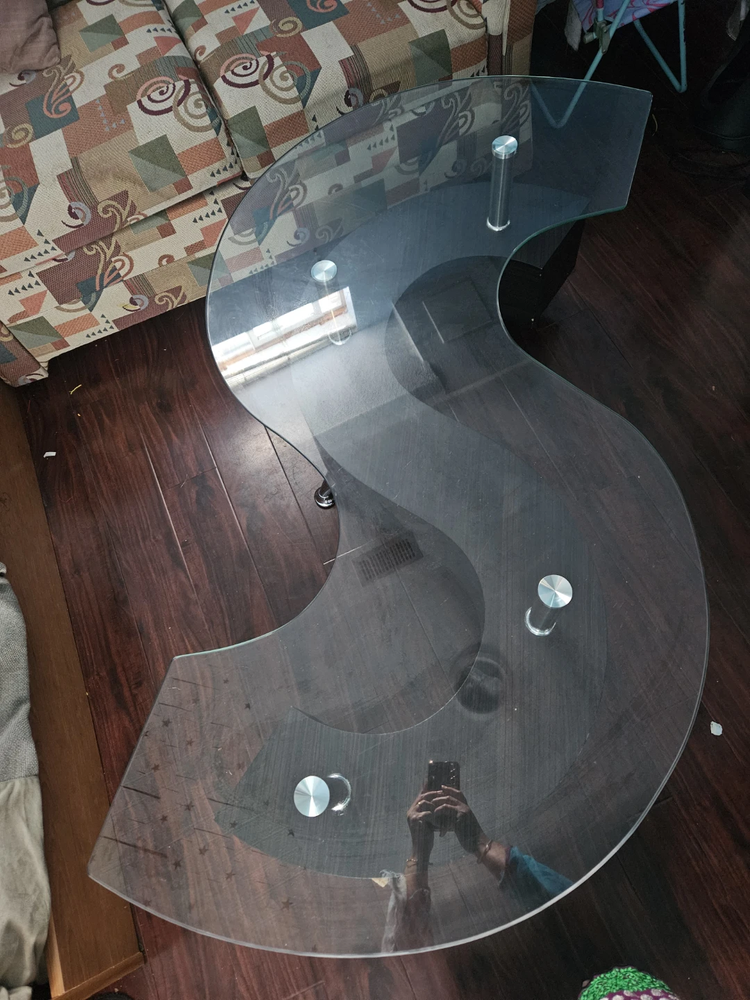 Glass and Wood Coffee Table