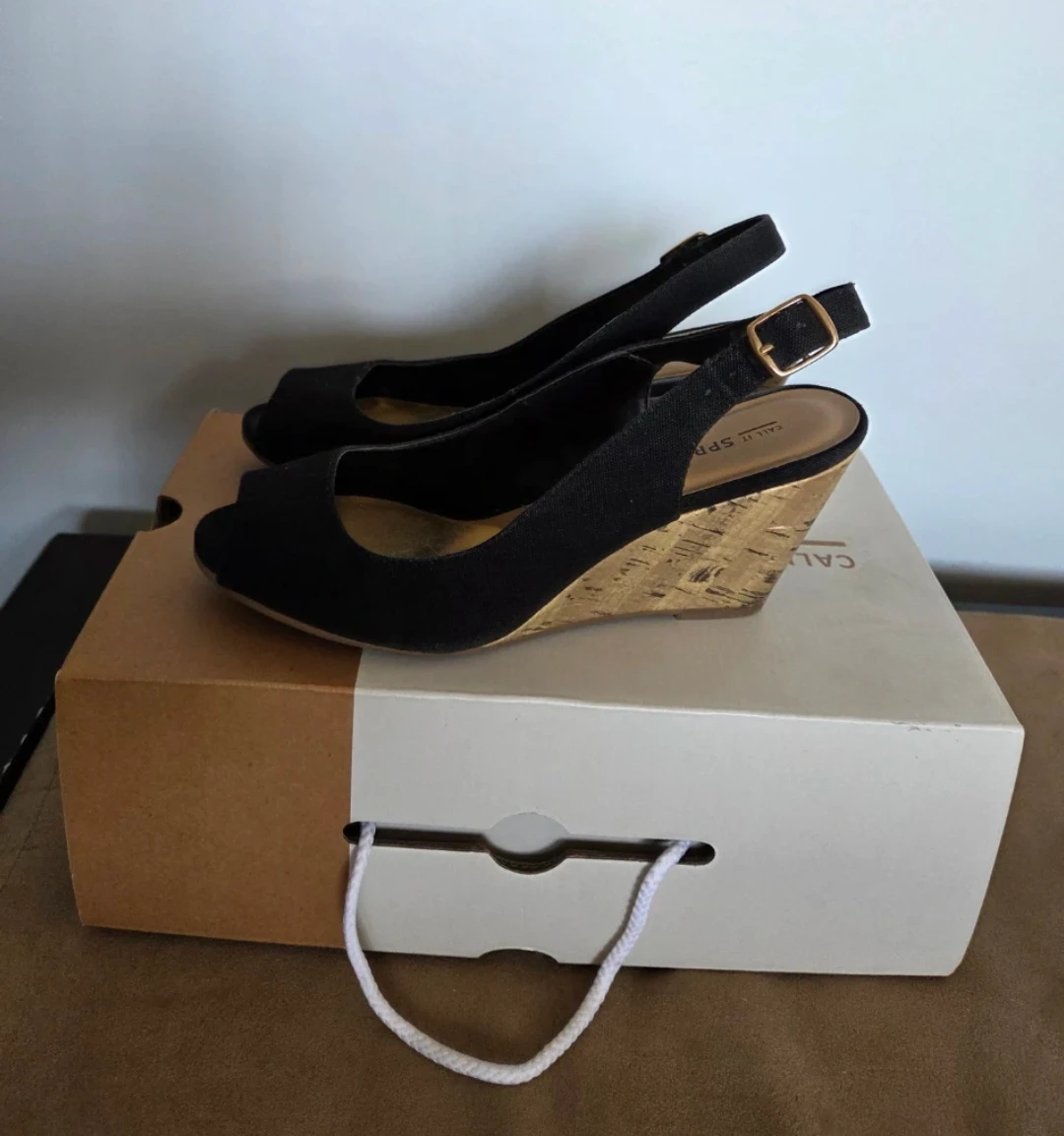Call It Spring Black Wedge Sandals - photo 2