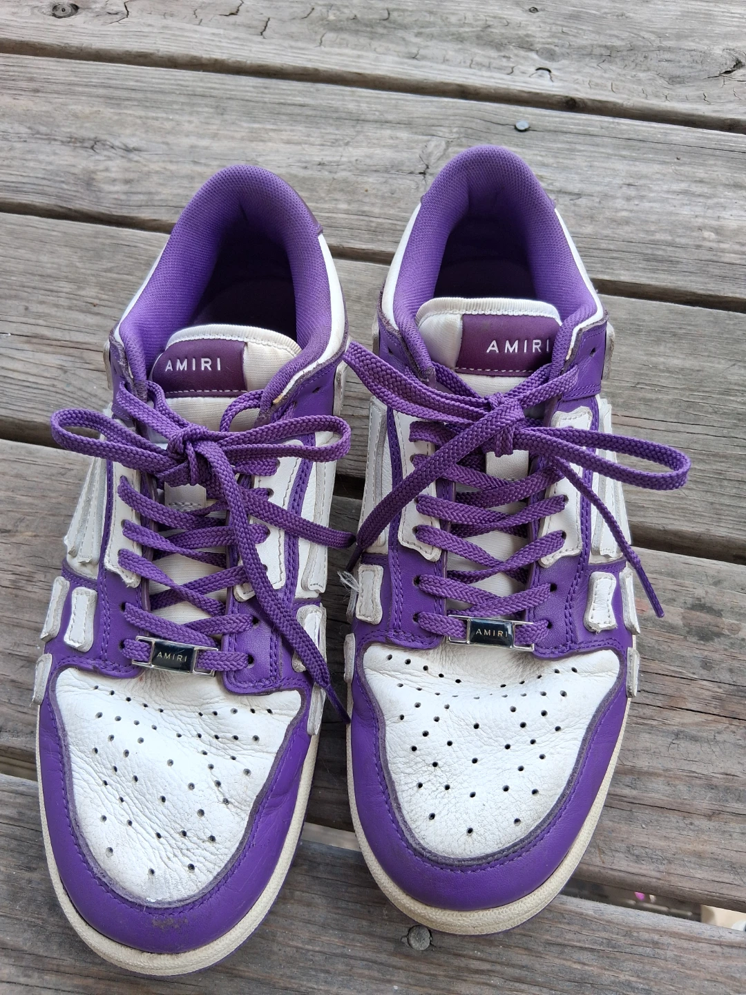 Amiri Purple & White Low Top Sneakers - photo 2