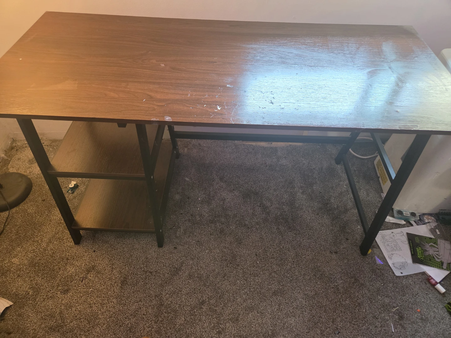 Wood Desk with Shelving