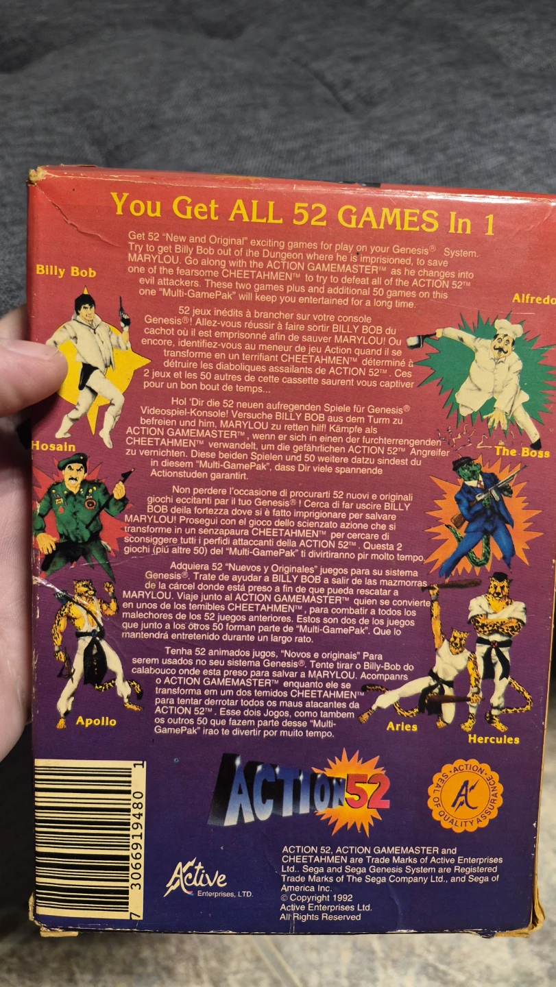 Action 52 Game Cartridge for Sega Genesis - photo 4