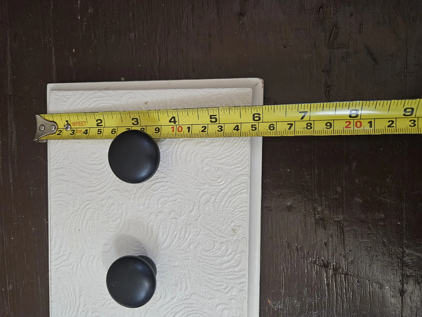 White Coat Rack with 5 Black Knobs - photo 3