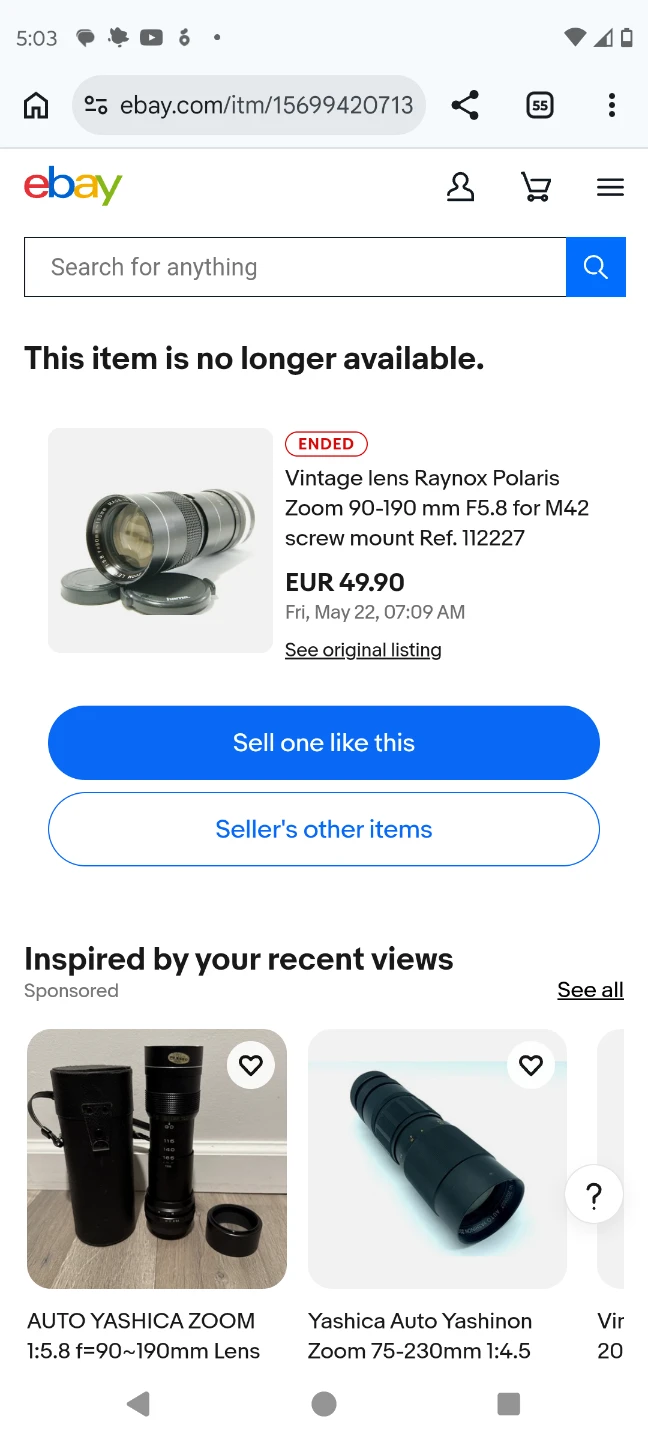 Vintage Raynox Polaris Auto Zoom Lens 90-190mm F5.8 - photo 3