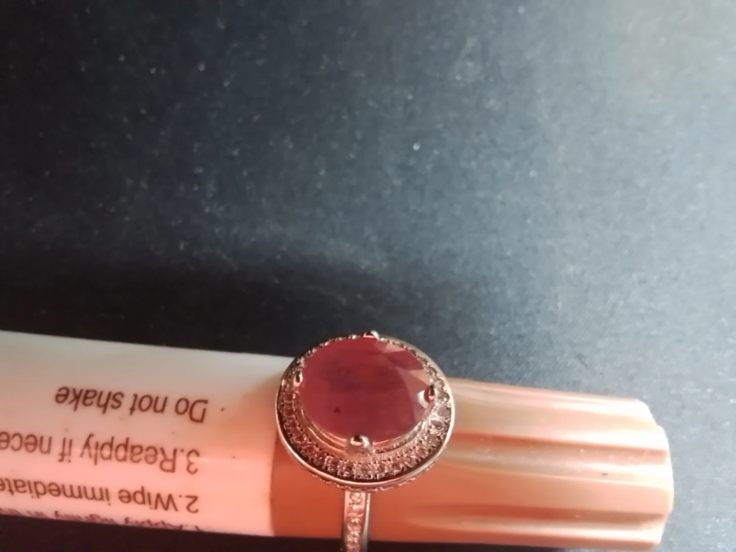 Stunning Vng-Inspired 925 Sterling Silver Oval Ruby Halo Ring - photo 2