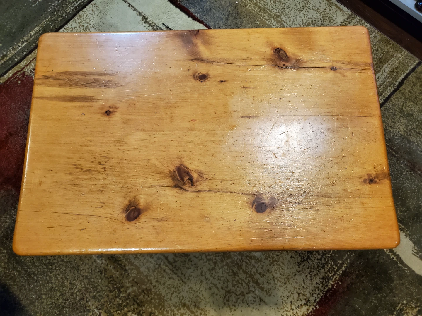Vintage, rustic Wooden Coffee Table with Drawer - photo 3