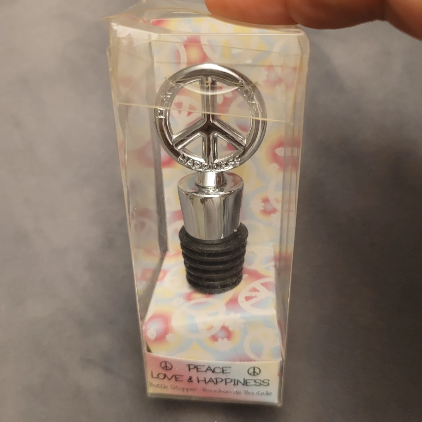 Kate Aspen Peace Love Happiness Bottle Stopper