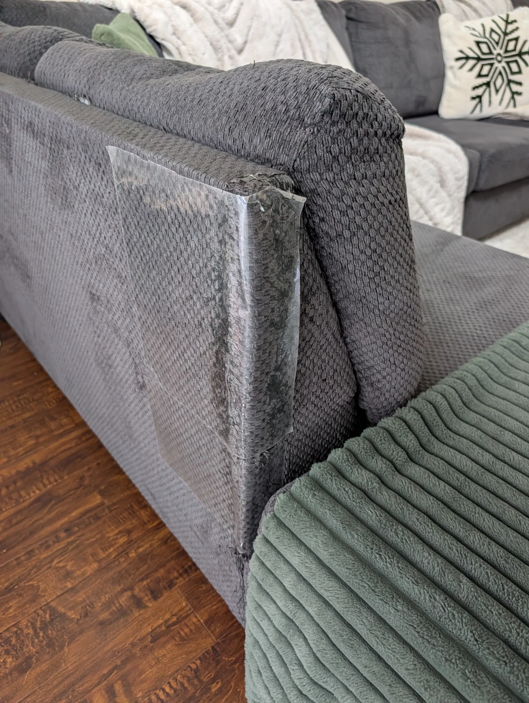 Dark Grey Sectional Sofa with Chaise - photo 3