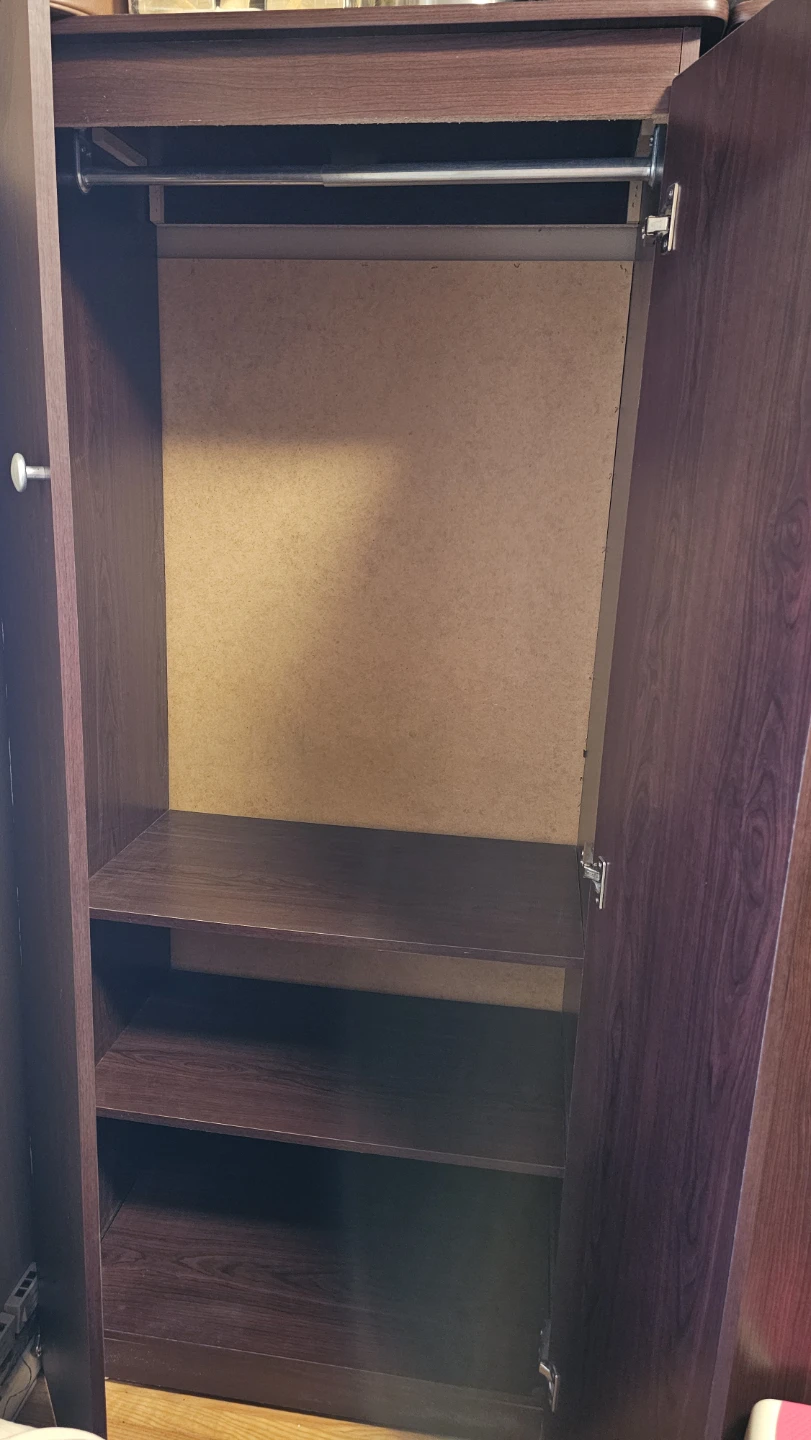Dark Brown Wardrobe with Mirror Doors - photo 2
