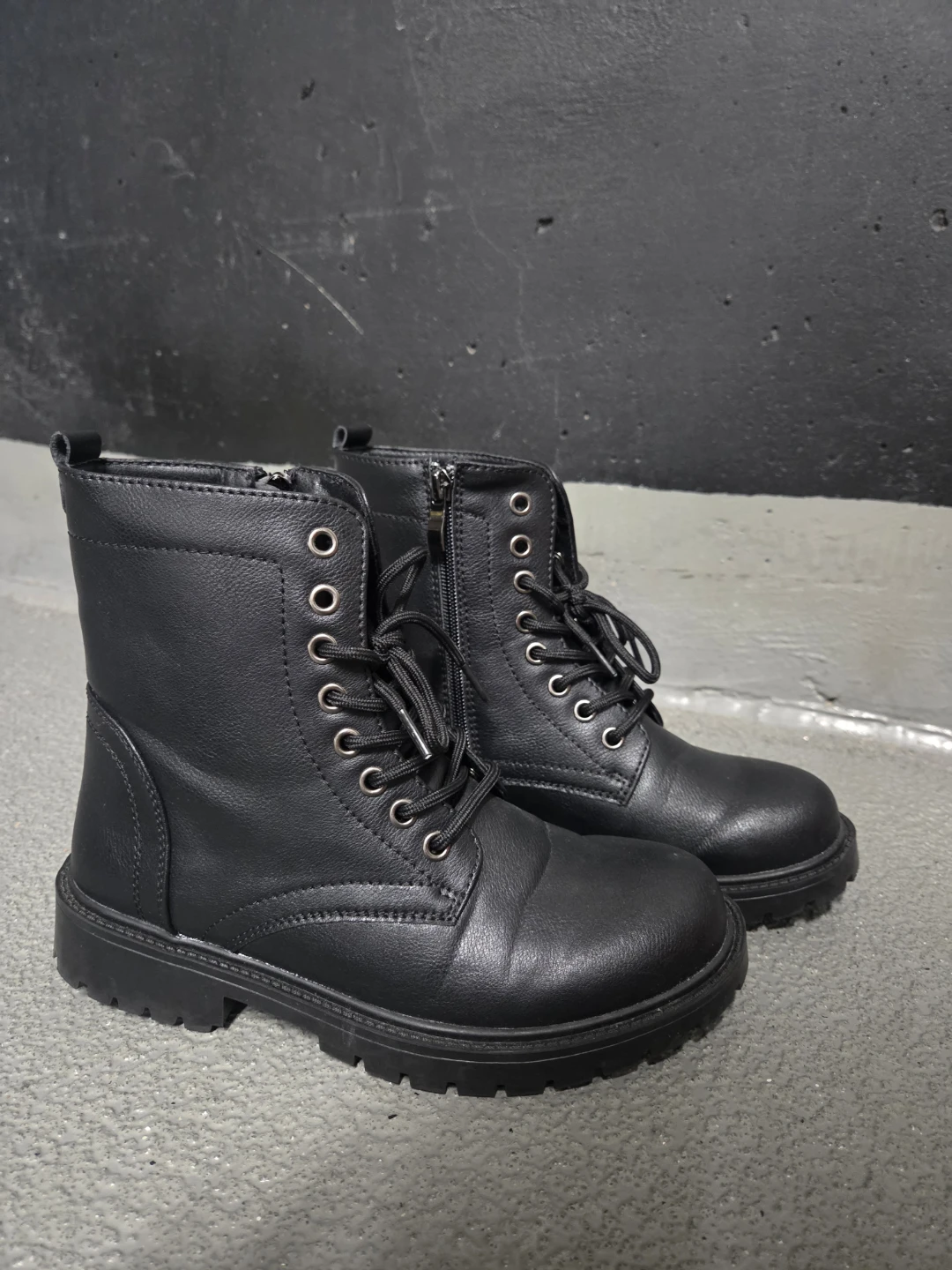 Black Combat-Style Boots
