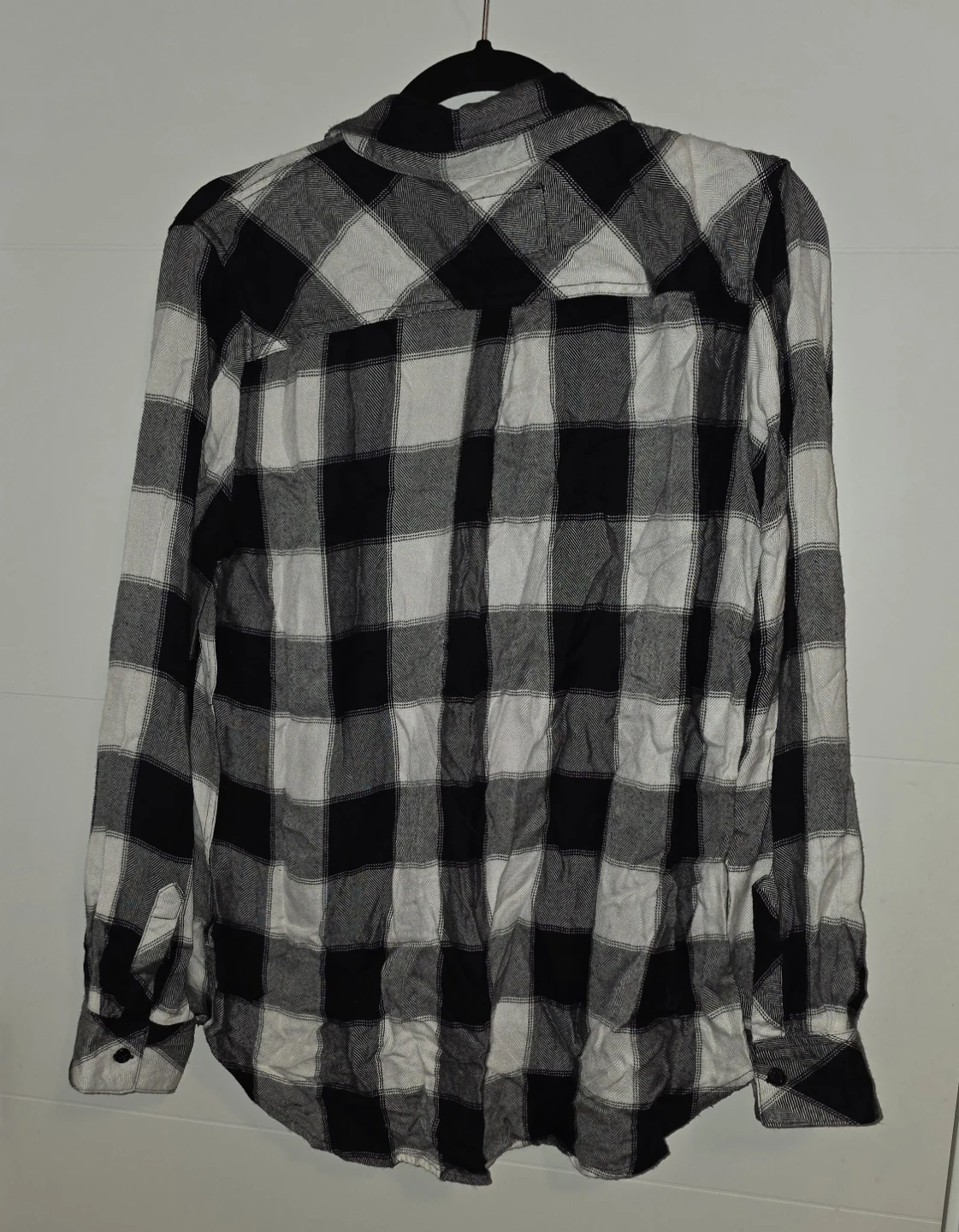 Rails Black White Plaid Button-Down Shirt — Size L