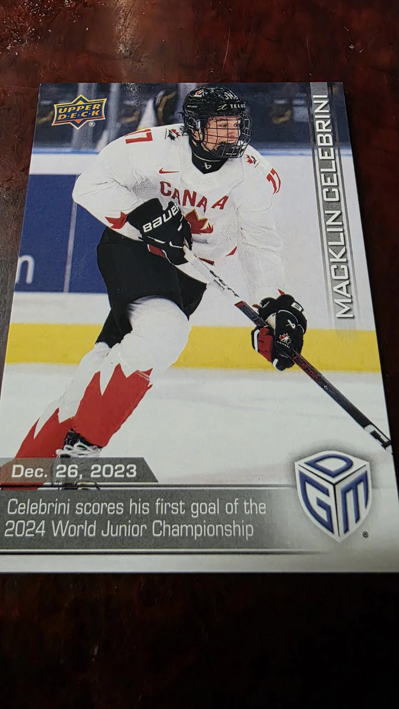 Macklin Celebrini 2024 World Junior Championship Card