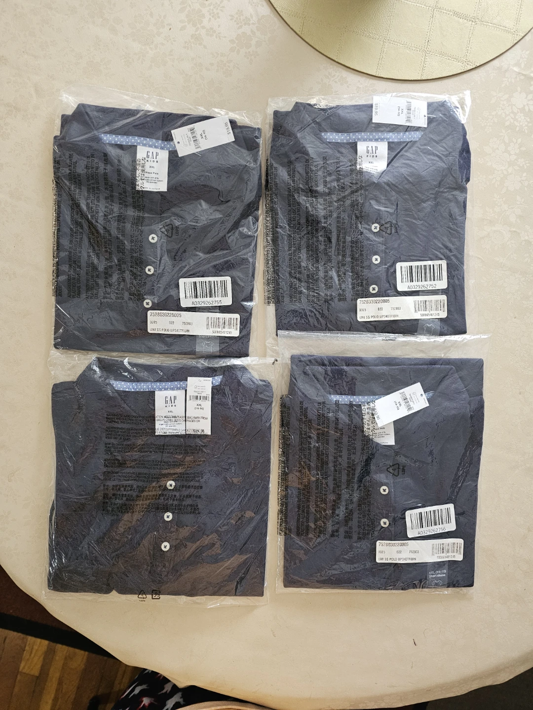 Back to School. GAP  Polo Shirts - Navy Blue - XXL (4-Pack)