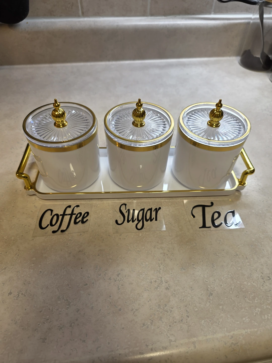 Kitchen or Bathroom Canister Set with Tray