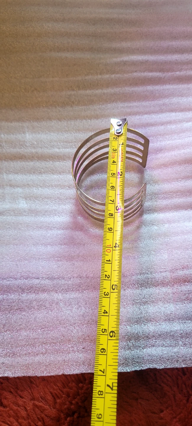 Silver tone multi-band cuff bracelet - photo 3