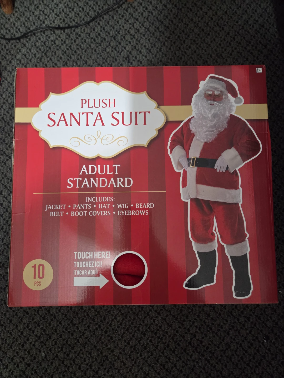 Plush Santa Suit Adult Standard 10 Piece Costume
