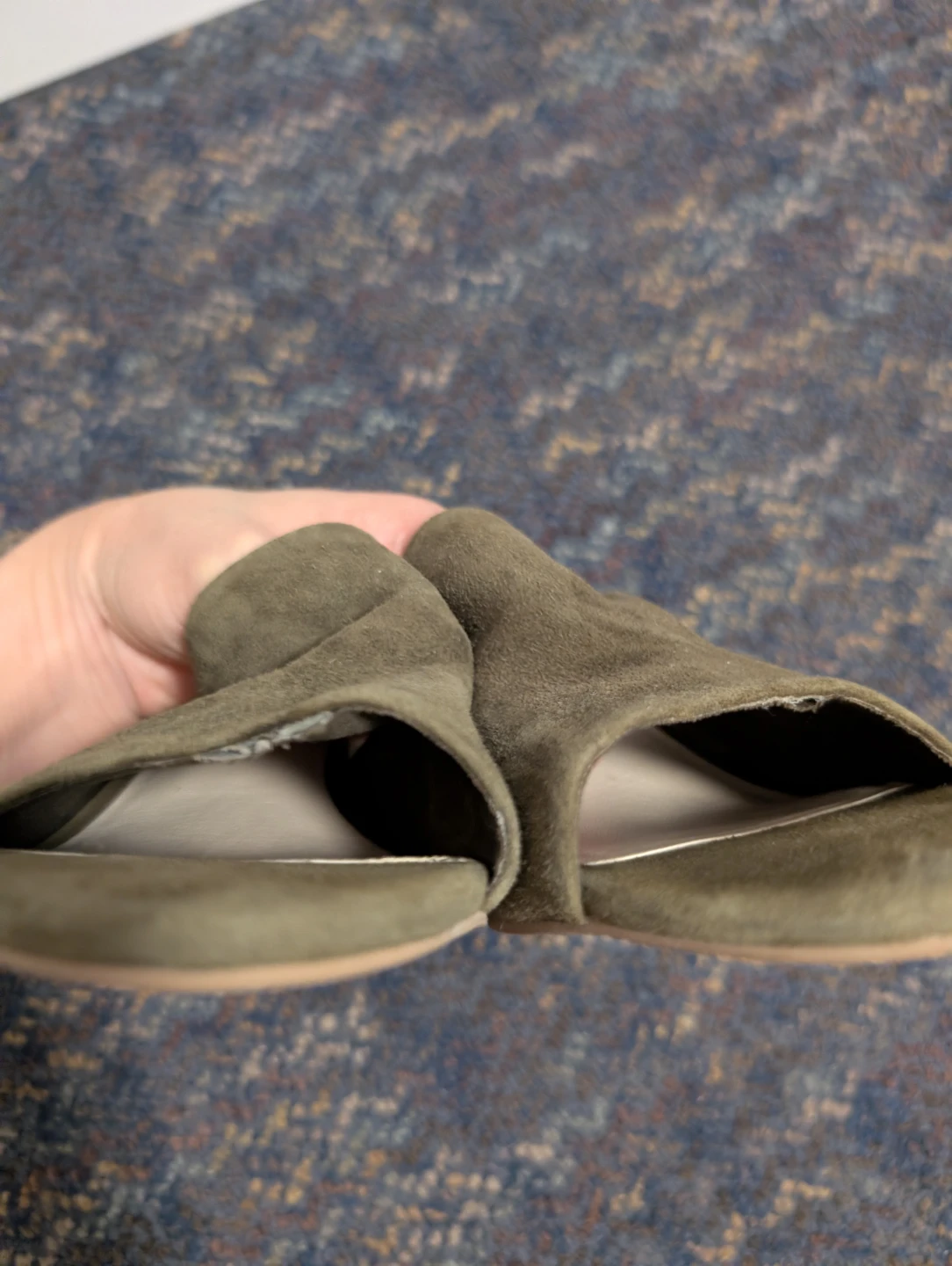 Seychelles summer Suede Mule Sandals Olive Green Size 7.5 - photo 4
