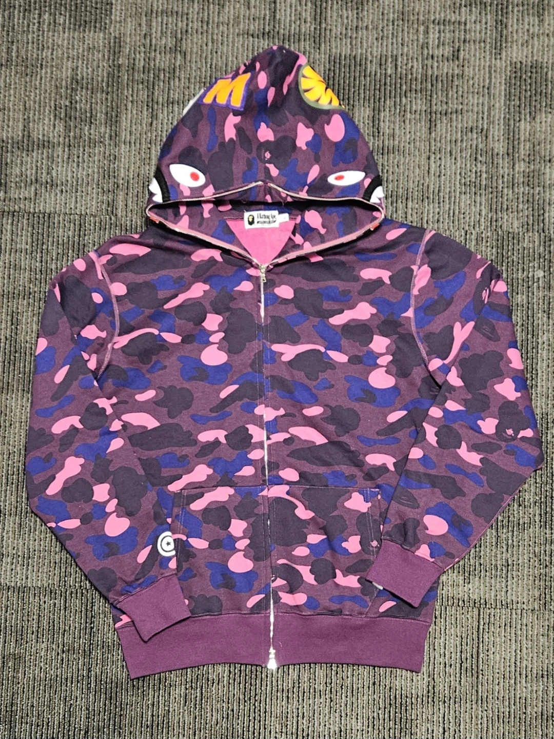 REAL AUTHENTIC Purple Bape Full Zip Up Men's Hoodie
