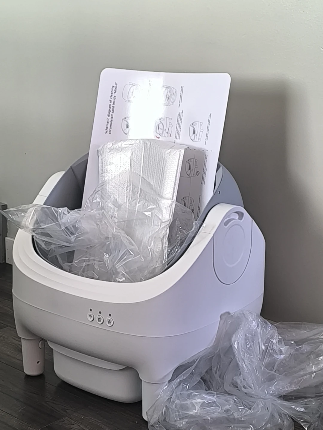 VICTONE 15L Self-Cleaning Cat Litter Box - Grey - photo 2