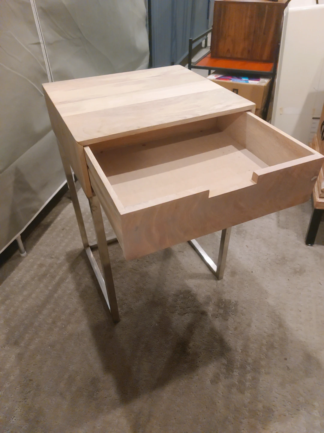 Wooden End Table with Drawer - photo 3