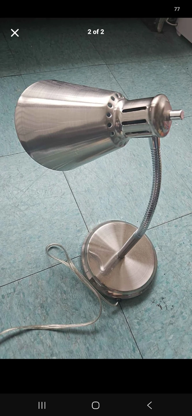 Silver Desk Lamp with Flexible Neck