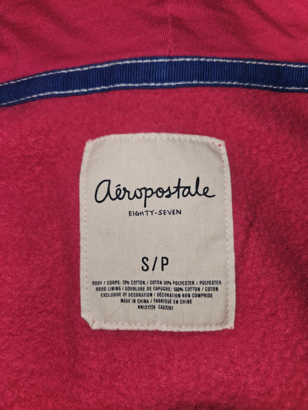 Aeropostale "EIGHTY-SEVEN" Zip-Up Hoodie - photo 2