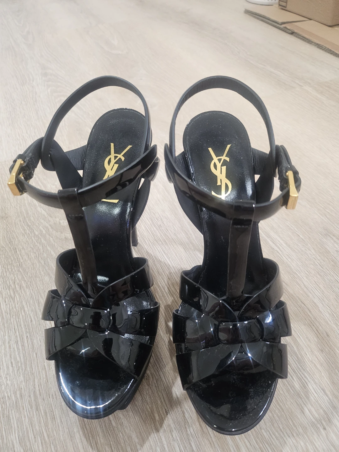 Yves Saint Laurent Black Patent Tribute Sandals - photo 3