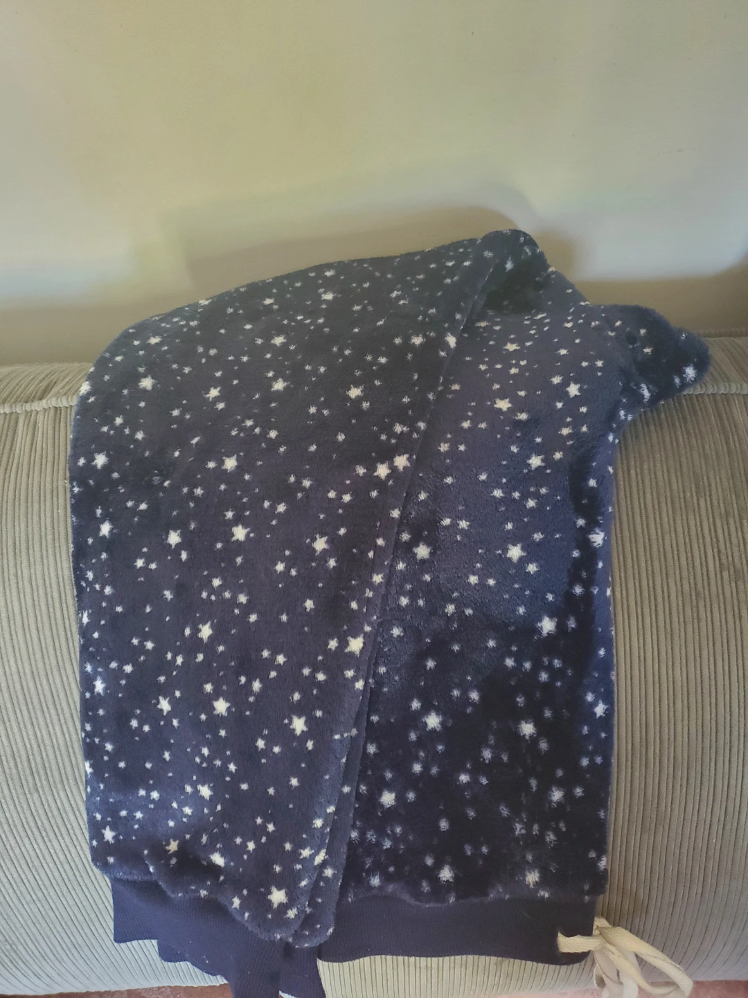 Plus size Navy Blue Star Print Fleece Pajama Pants - photo 3