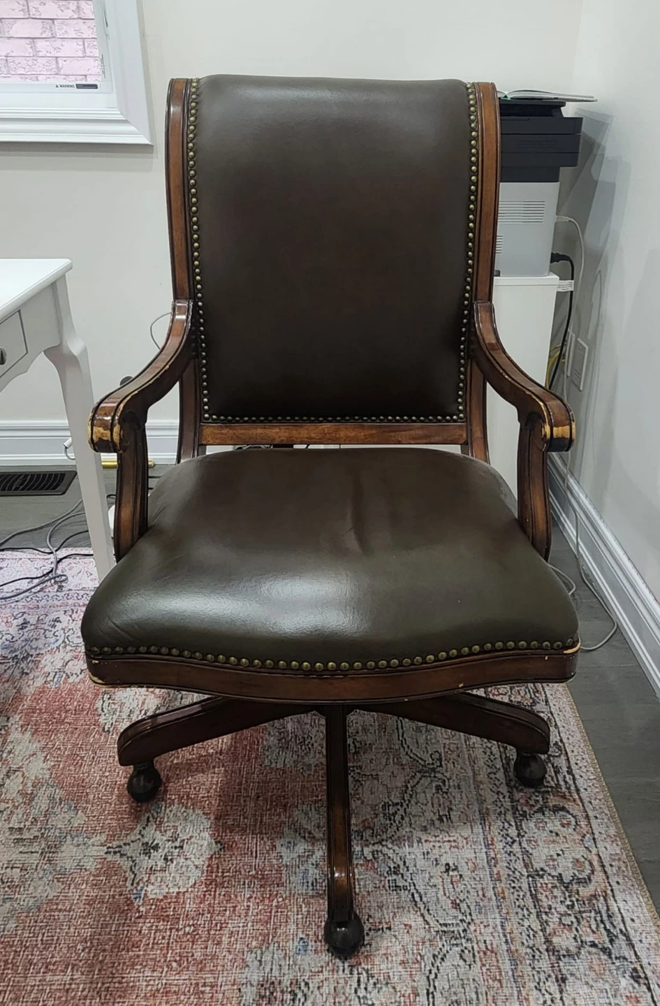 Dark Brown Leather Office Chair