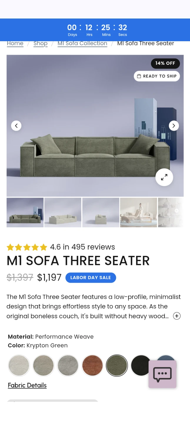 M1 Sofa Three Seater from Rove Lab NEW - photo 2