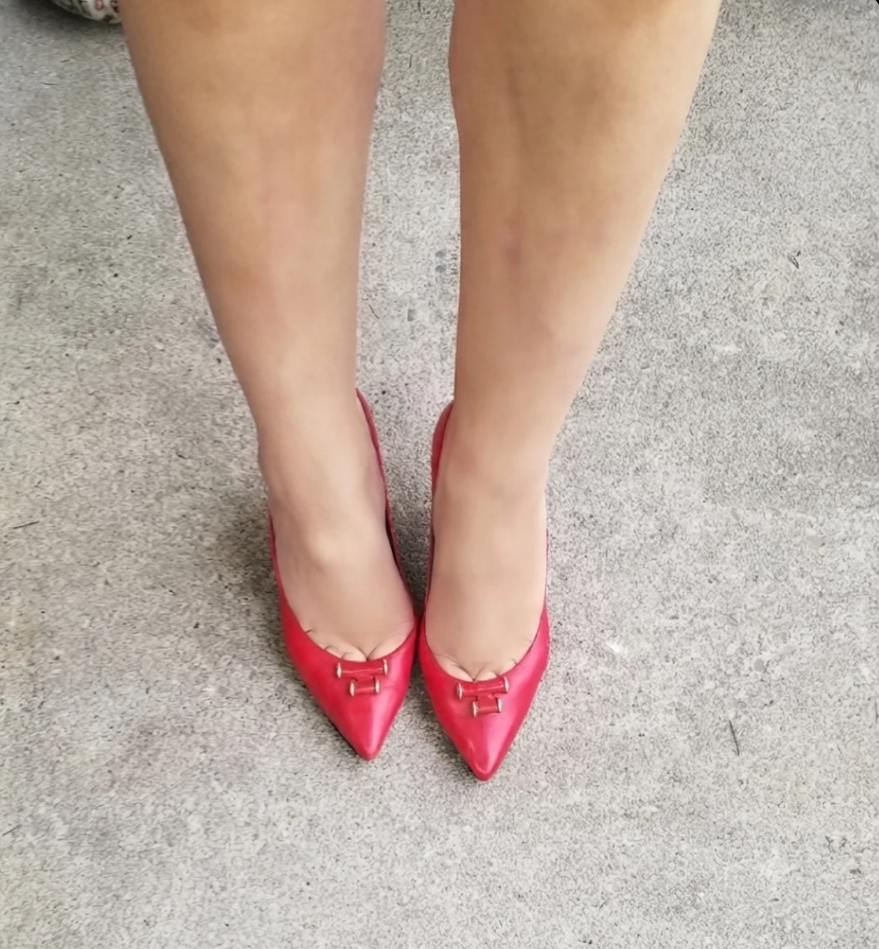 Vintage ALDO Red Leather Pointed Heels