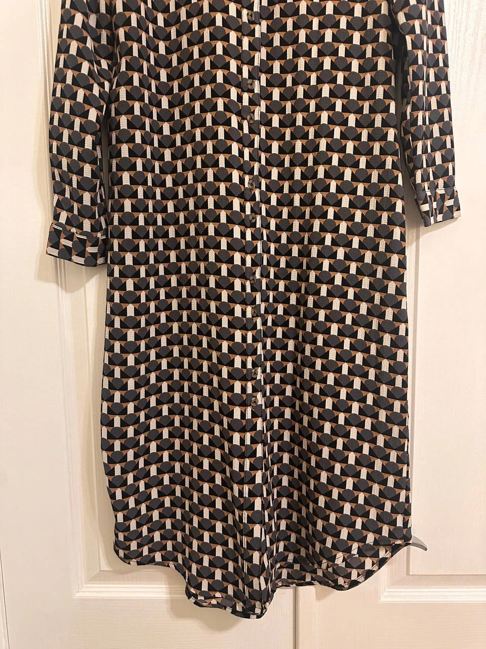 Vero Moda Geometric Print Button-Up Midi Shirt Dress - photo 5