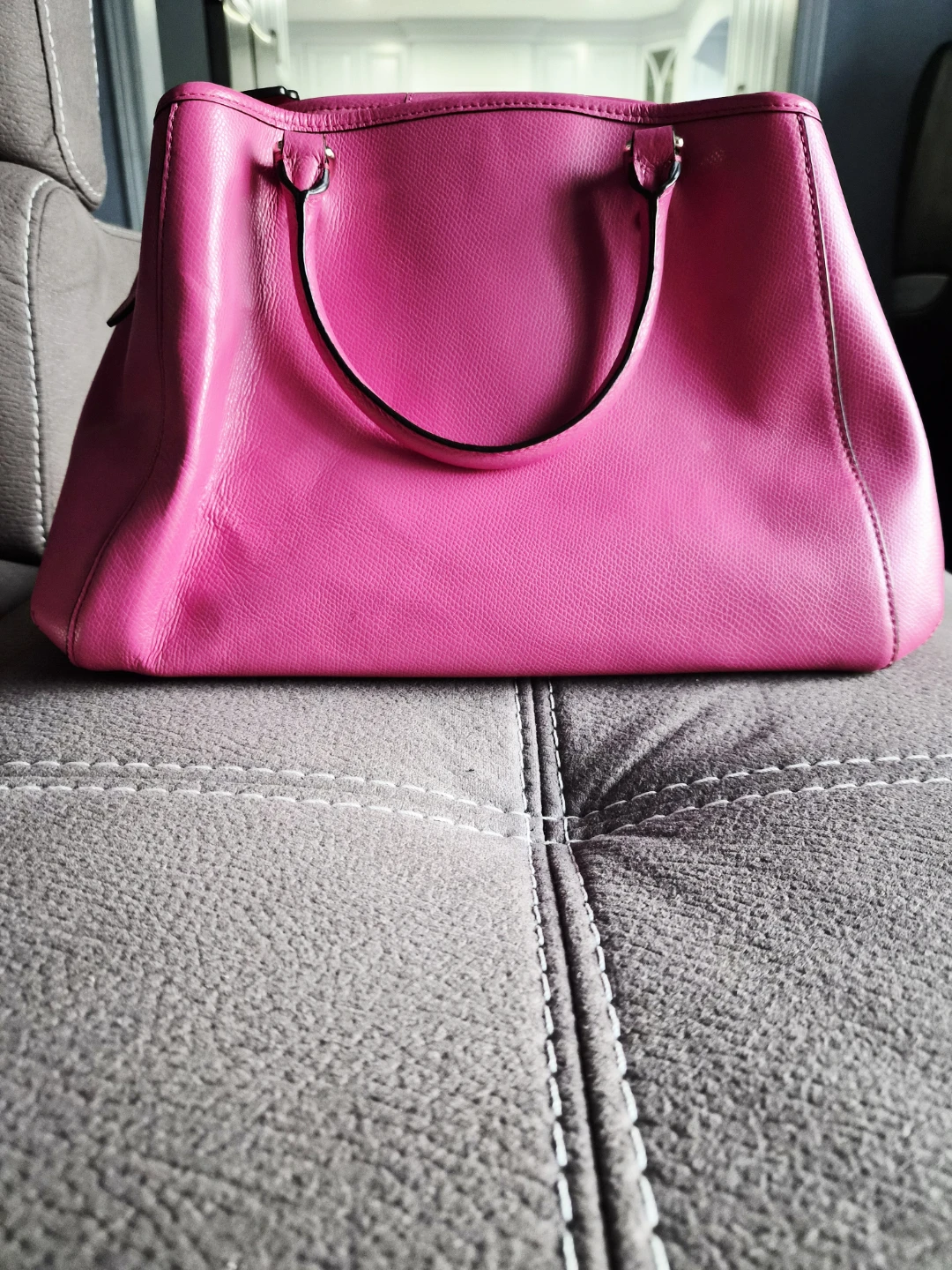 Coach Pink Floral Leather Satchel Handbag - photo 2