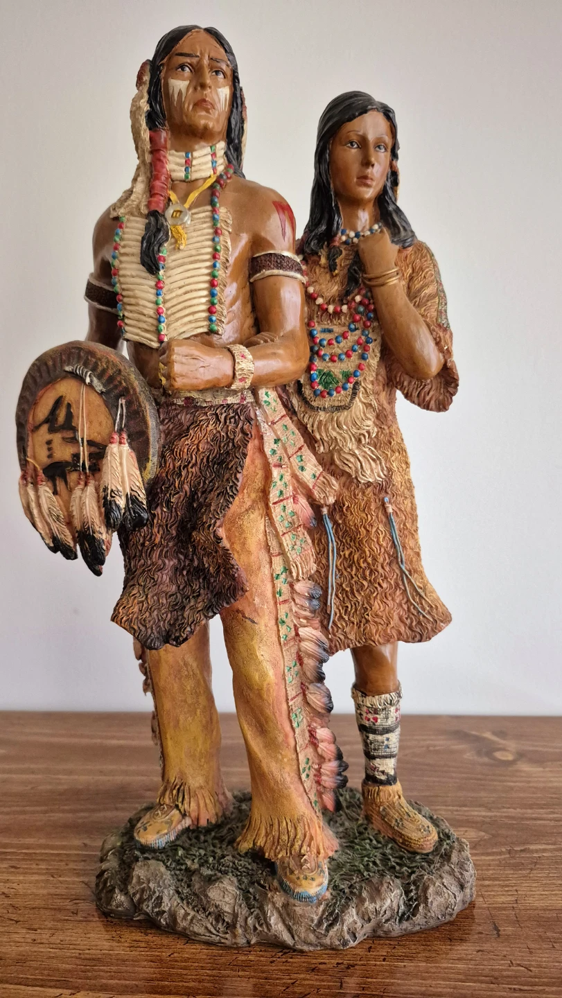 Antique Native American Couple Figurine