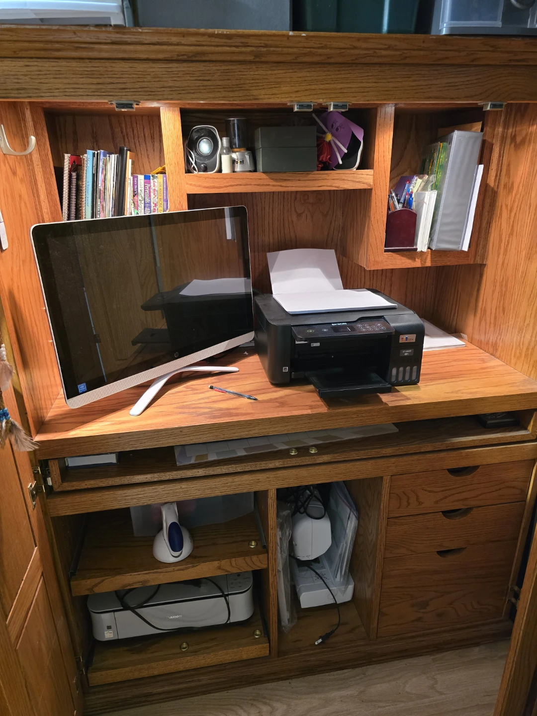 Wooden Computer Desk with doors - photo 3