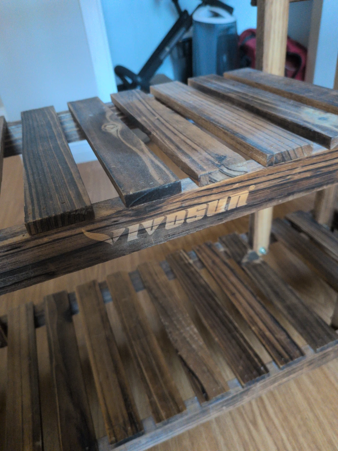 VIVISUN Wooden Plant Stand with Wheels - photo 2