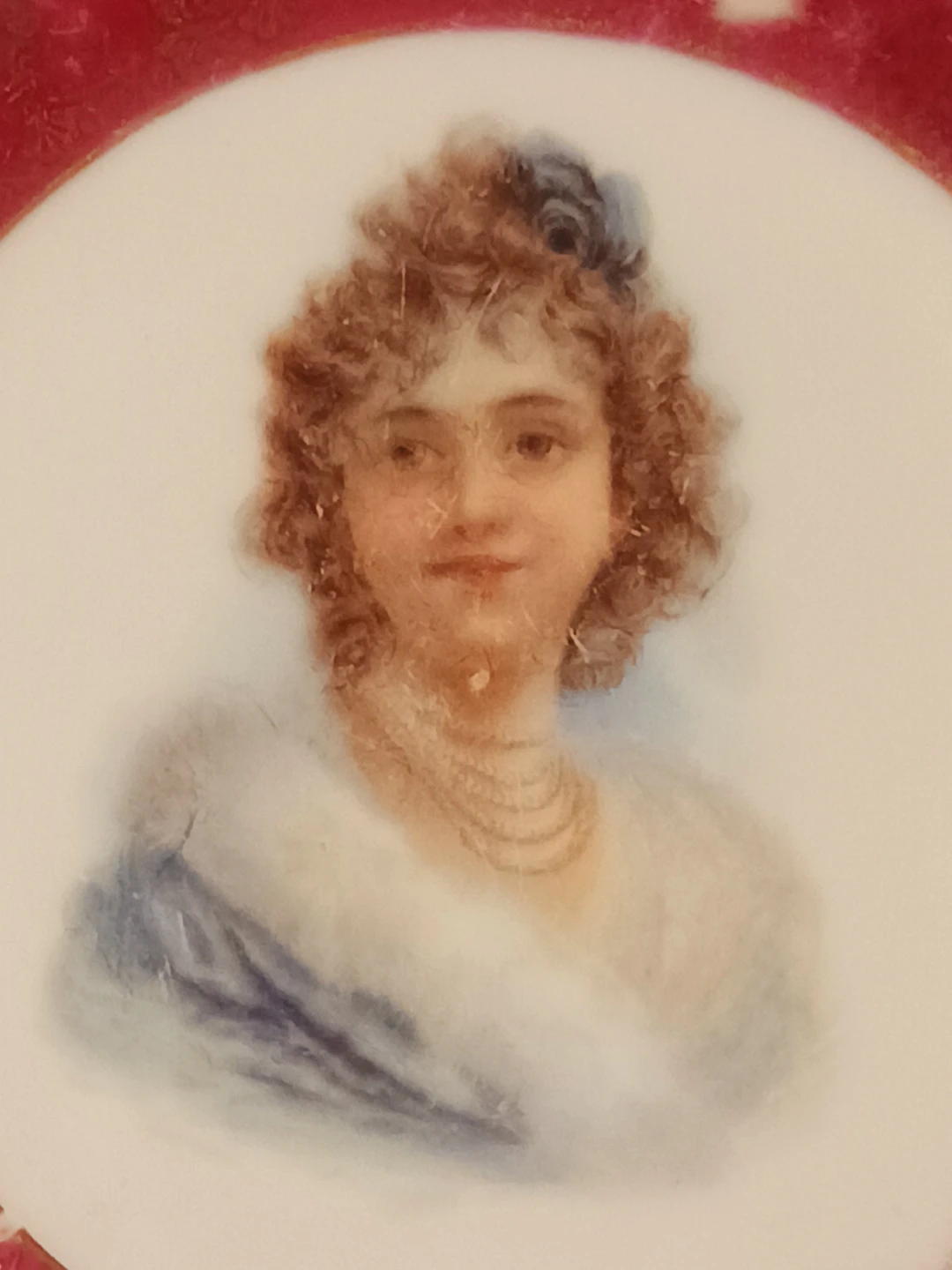 Antique 1880s Austrian Handpainted Portrait Bowl - photo 3