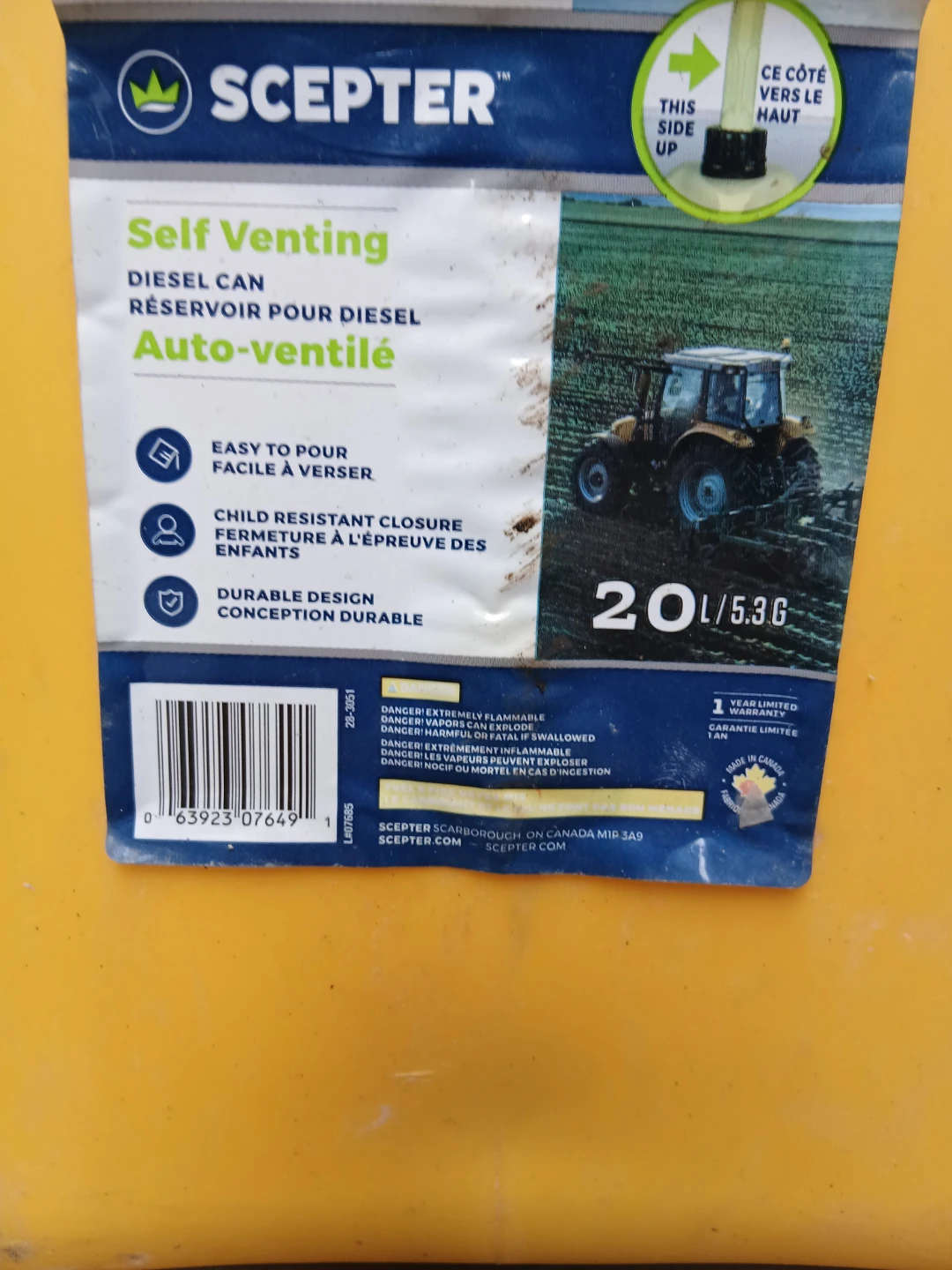 Scepter Self-Venting Diesel Can 20L - photo 2