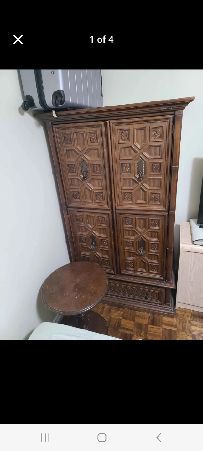 Vintage Wooden Armoire Wardrobe - photo 2