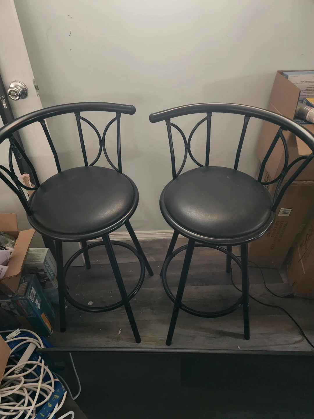Set of 2 Black Bar Stools