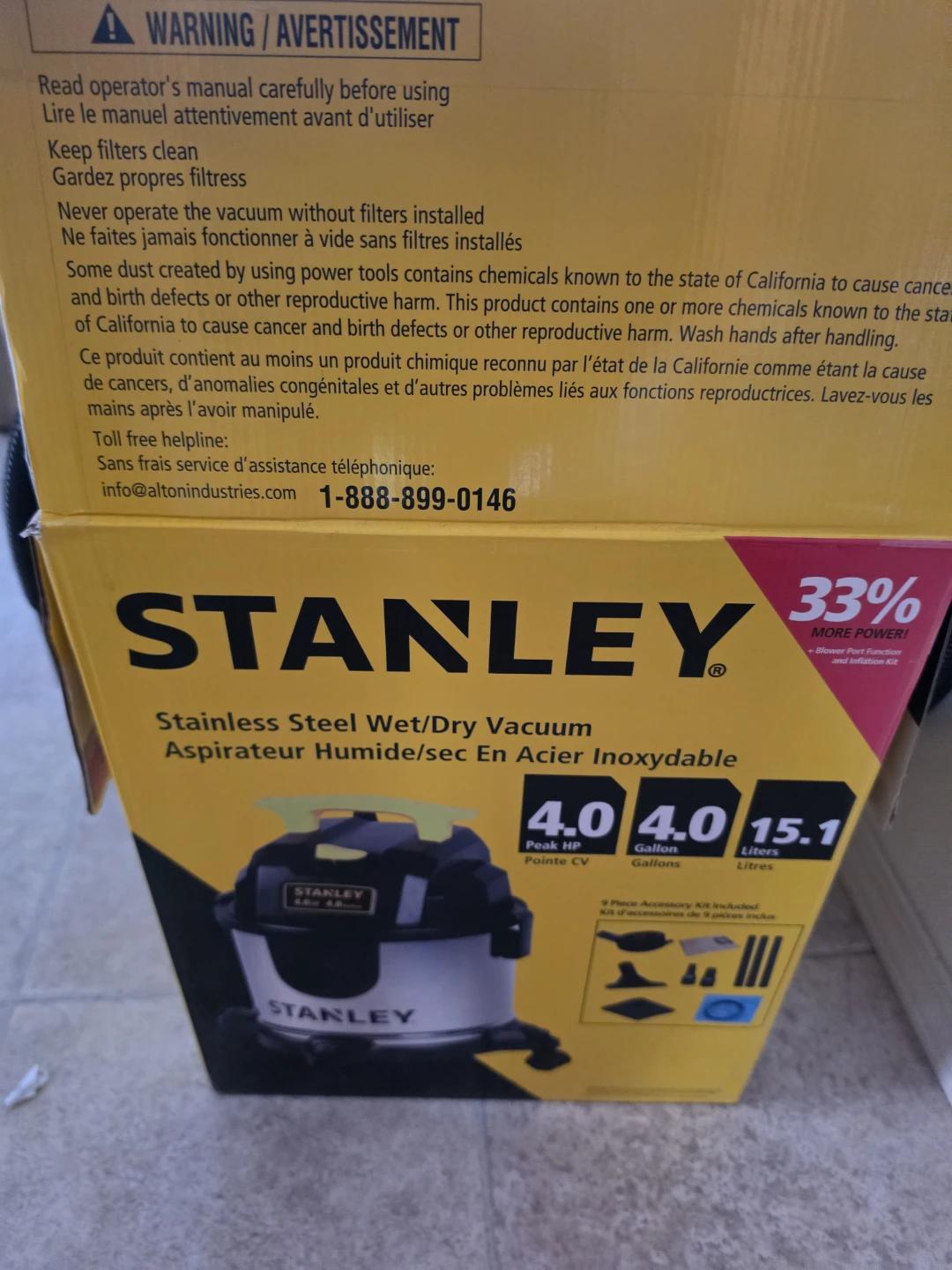 Stanley 4 Gallon Stainless Steel Wet/Dry Vacuum - photo 2