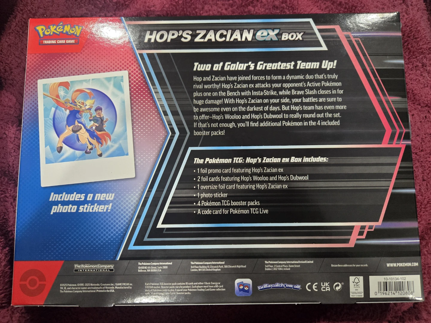 Pokemon Trading Card Game Hop's Zacian EX Box - photo 2