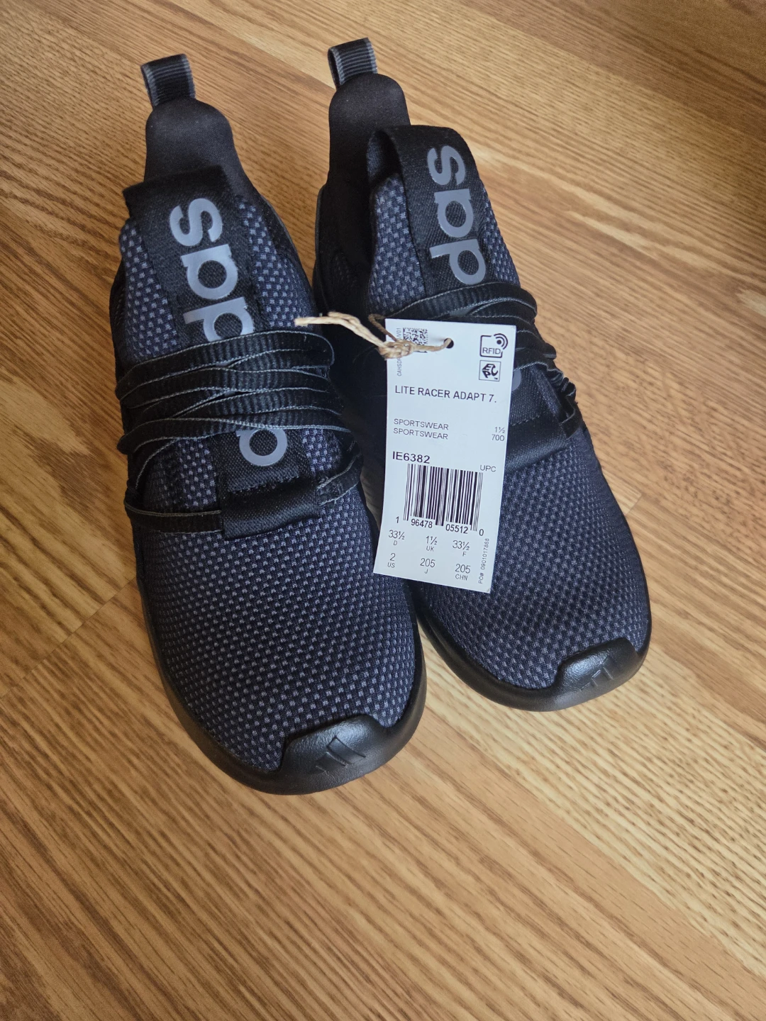 Size 2, Brand New! Adidas Lite Racer Adapt 7.0 K Kids Shoes