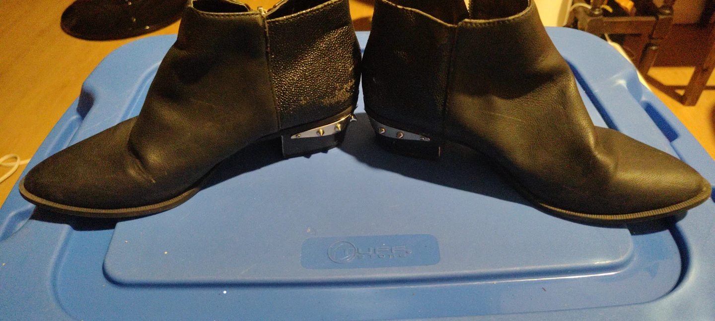Black Ankle Boots with Spikes - photo 2