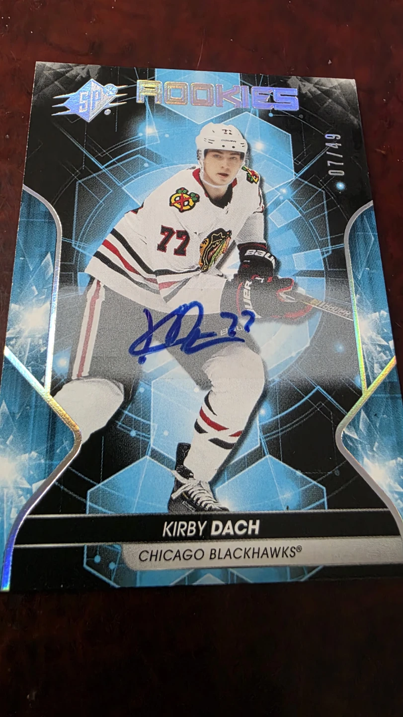 Kirby Dach 2019-20 SPx Rookies Autograph Hockey Card 07/49