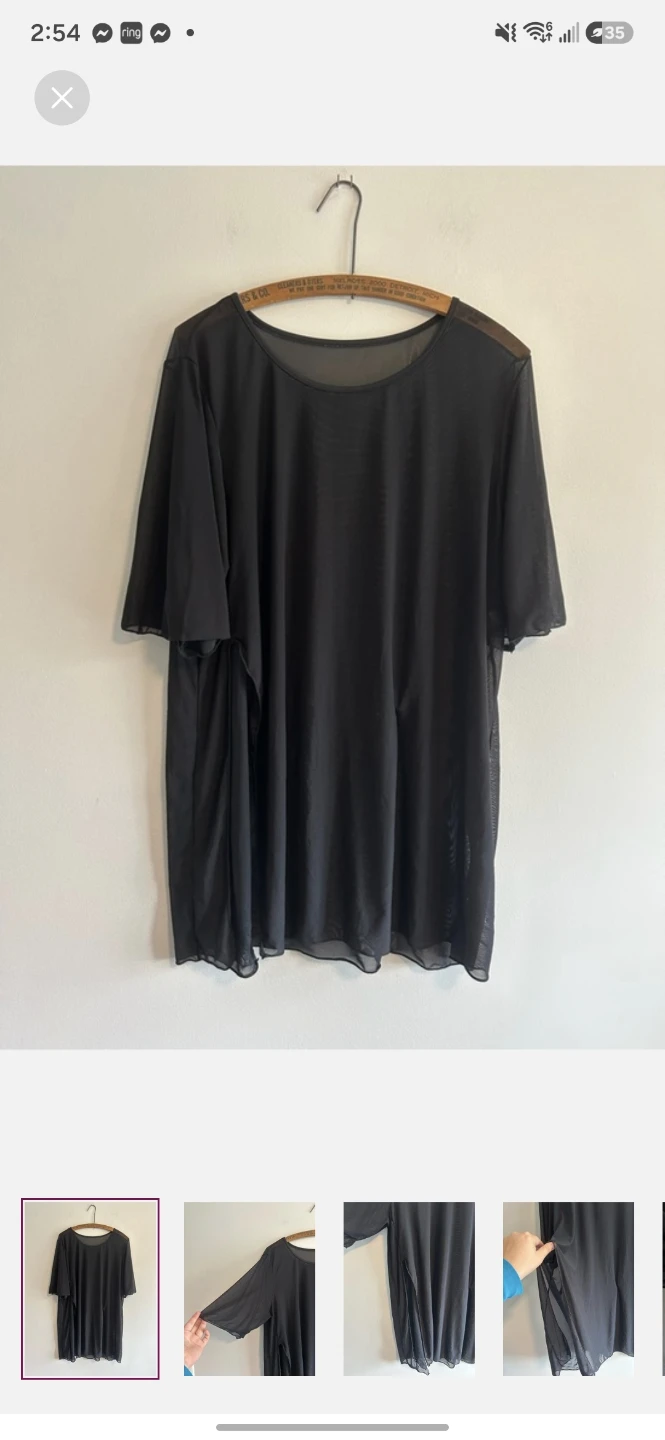 Shein Curvy Black Mesh Top 2XL